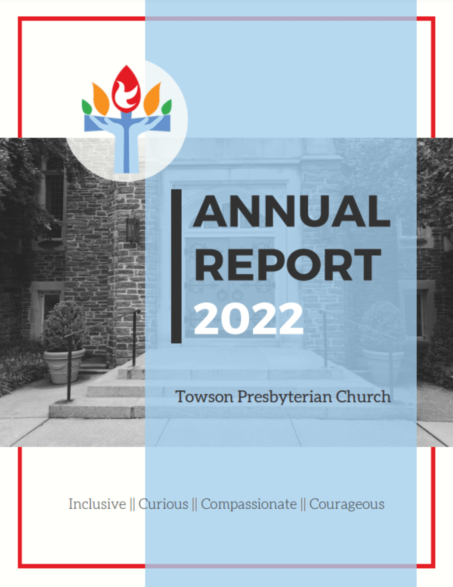 Infographic of the Towson Presbyterian Church 2022 Annual Report.